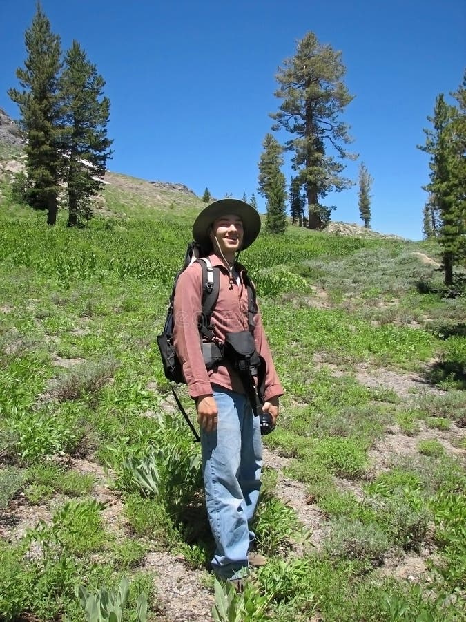 Man Hiking the Sierra Nevadas