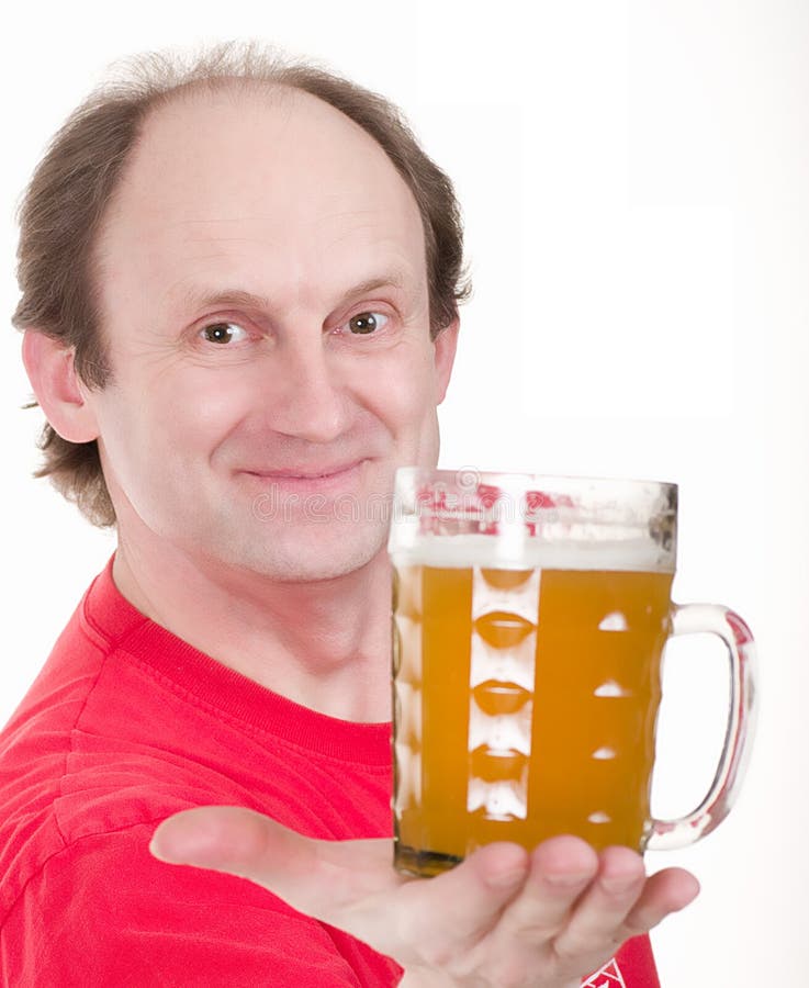 Man holding a beer belly stock photo. Image of modern 26495150