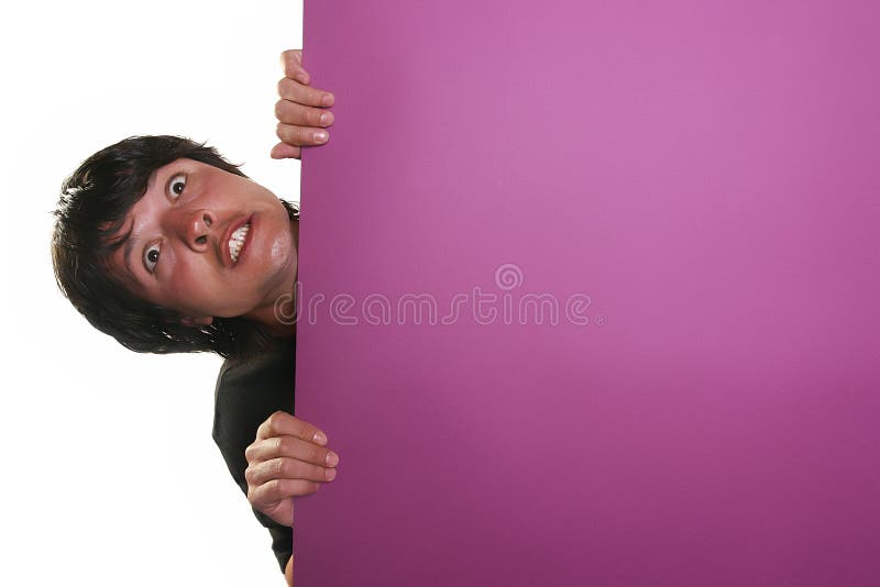 Man holding a billboard