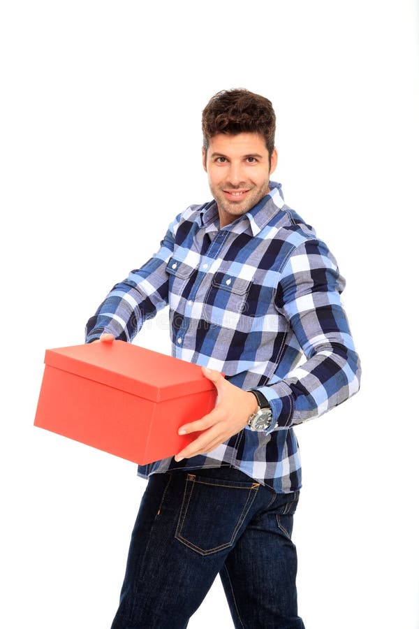 Man holding a box stock image. Image of style, holding - 22197957