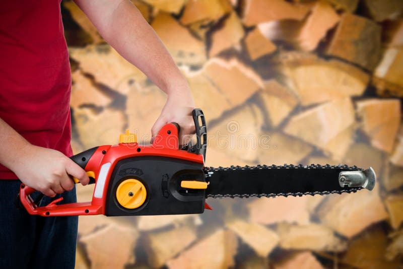 Man Holding Chainsaw Royalty Free Stock Images Image 13893299