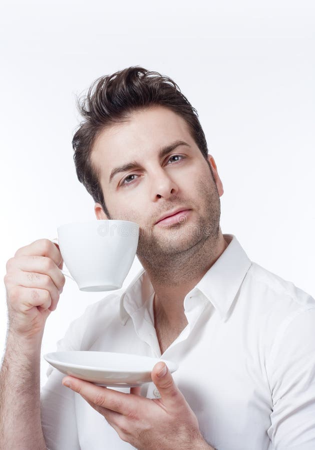 Man Holding Cup Of Coffee Royalty Free Stock Image Image 17274876