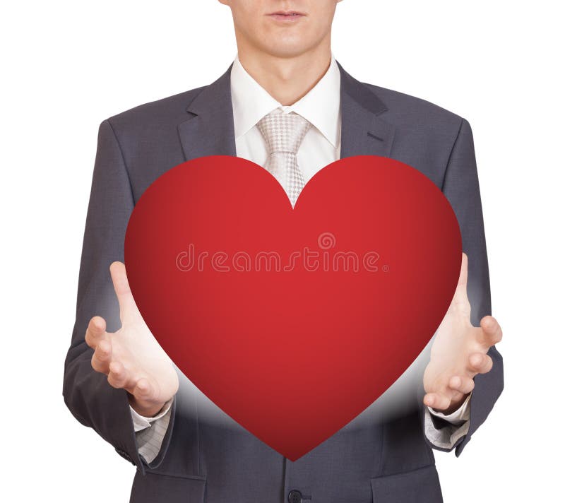 Man holding a heart stock photo. Image of sign, people 66256810