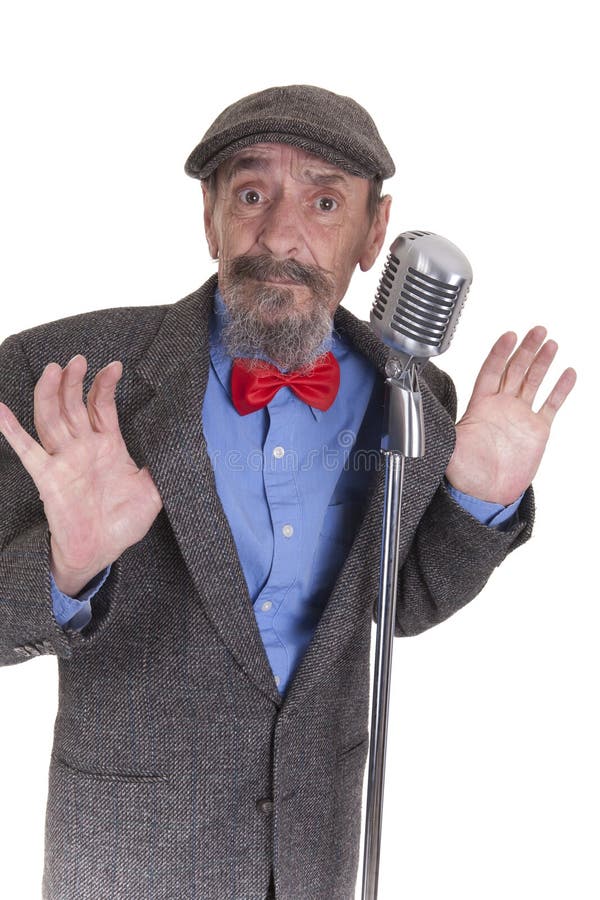 Man holding jacket collar stock images