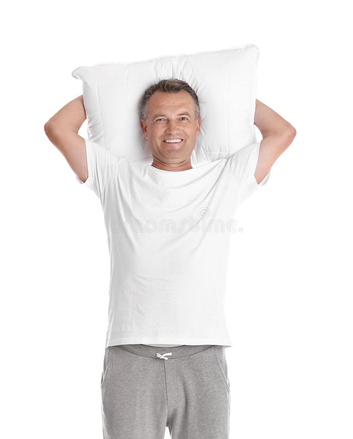 Man holding soft pillow stock image. Image of peaceful 123604447