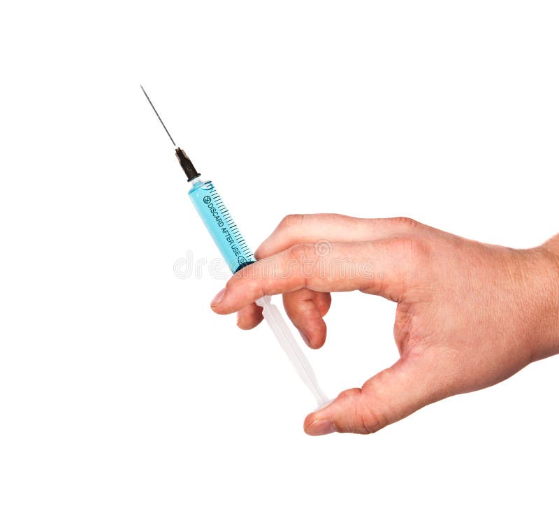 A man holding a syringe stock image. Image of needle 30491363