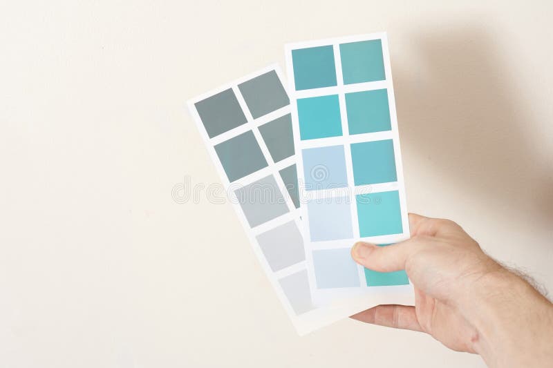 Two Cards with Sample Paint Color Swatches Stock Photo Image of