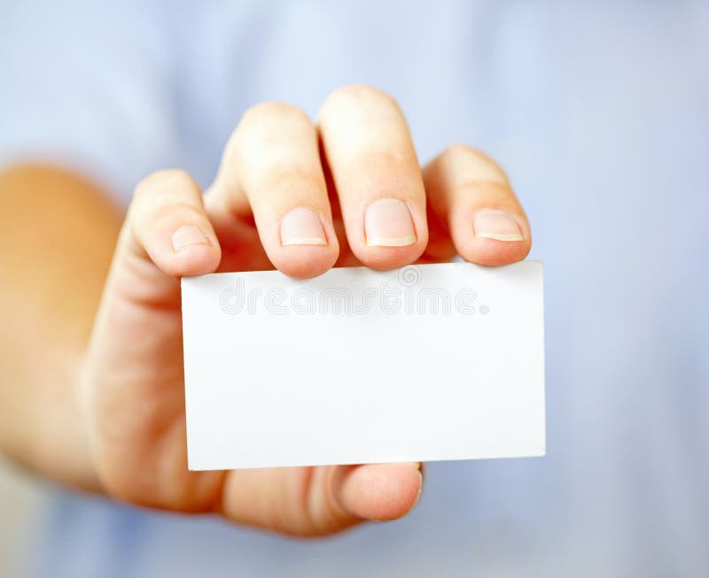 Man holding visiting card