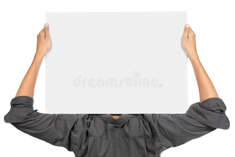 Man holding white board