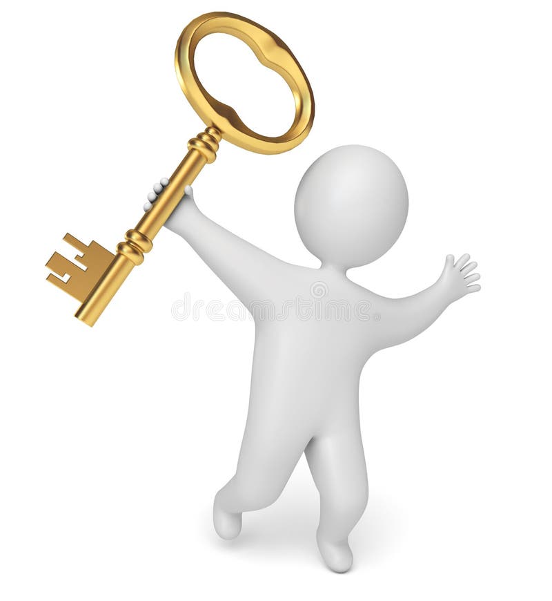Man holds the key in his hand