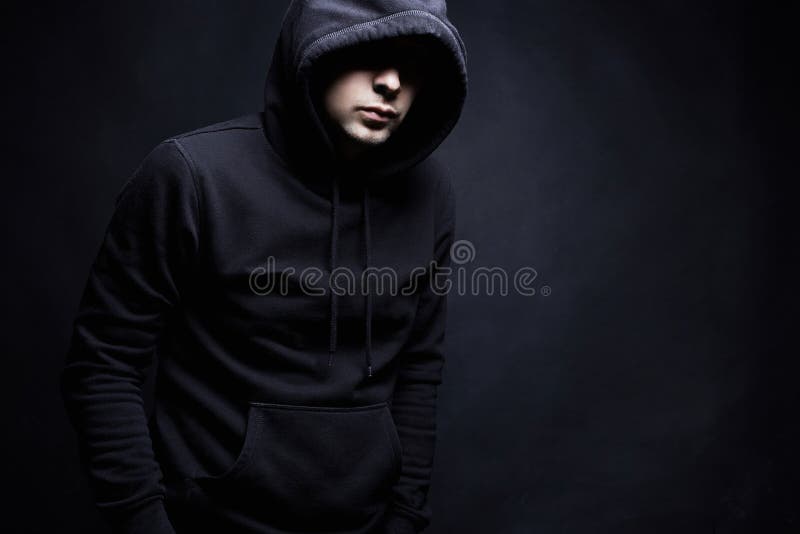 Man in Hood. Boy in a Hooded Sweatshirt Stock Photo - Image of handsome ...