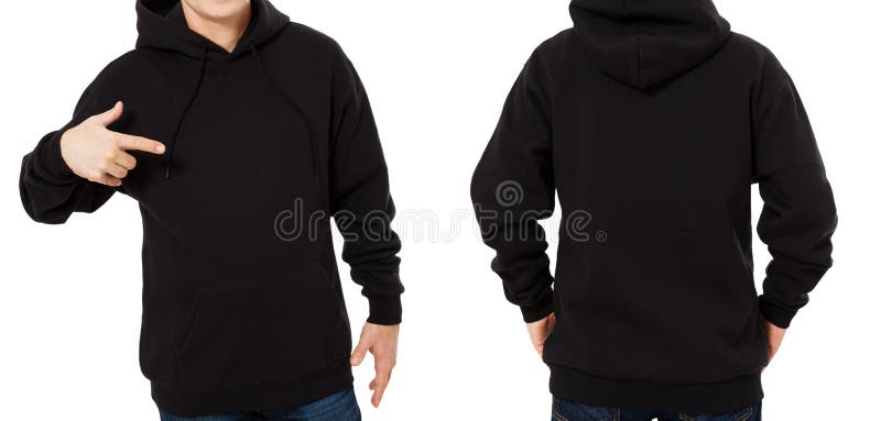 Download Man Hoody Set, Black Hoody Front And Back View, Hood Mock ...