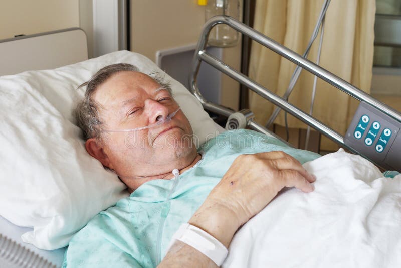 Man in hospital bed