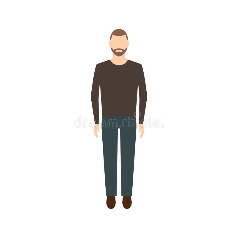 Man human in full height in flat style on white background. vector symbol