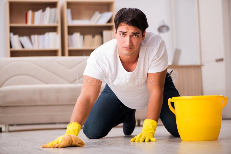 Man Husband Cleaning House Helping Wife Stock Photos Download 281