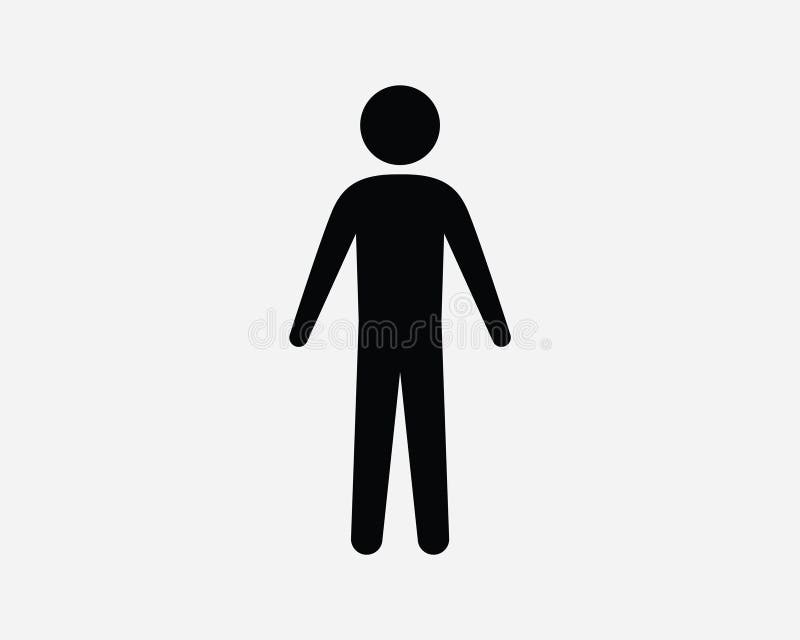 Stickman Icon. Stick Figure Man Person Male Stand Standing Full Body Men  Bathroom Sign Symbol Black Artwork Graphic Illustration Clipart EPS Vector  26306533 Vector Art at Vecteezy