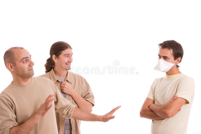 Man infected with h1n1 stock images