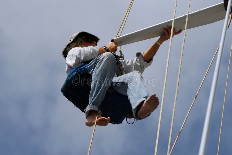 Man Inspecting Yacht Spreader Picture. Image 6758207