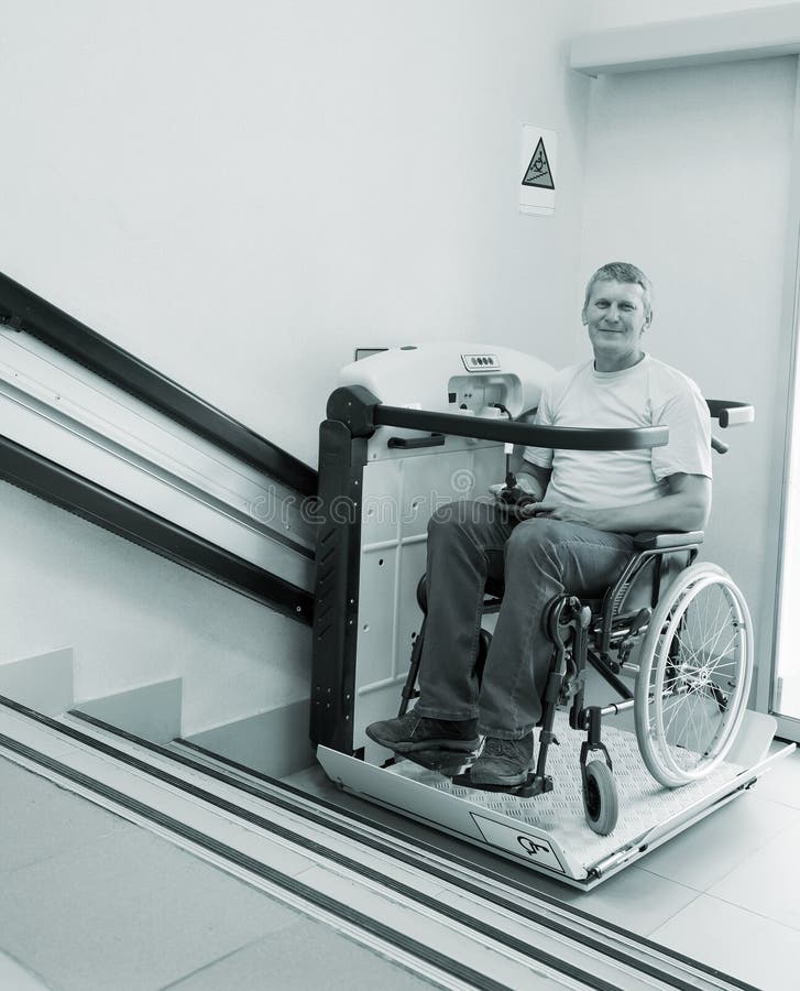 Handicap Lift, Elevator for Invalid Wheelchair Stock Photo Image of