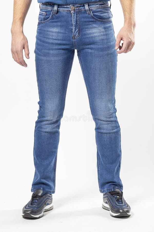 Man in Jeans, Denim Pants Closeup on White Background Stock Image ...