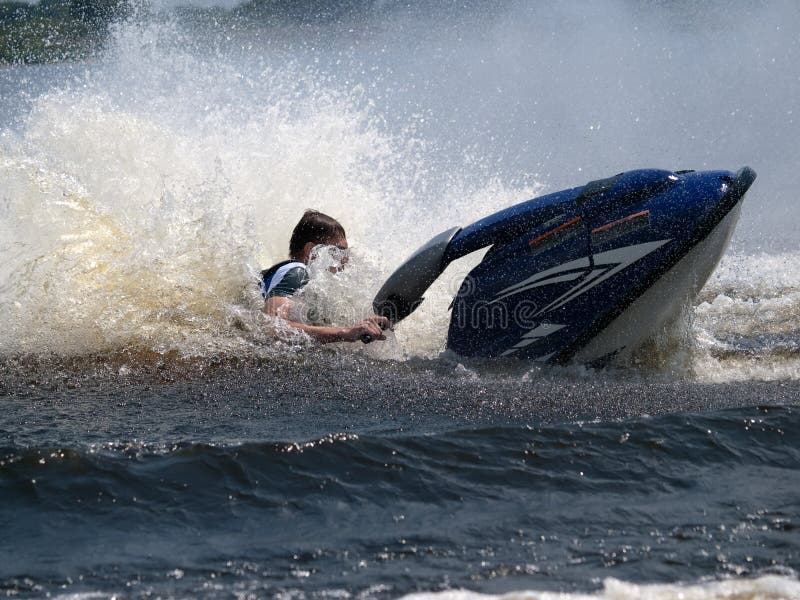 Man On Jet Ski In The Water Stock Image Image of recreation, intense