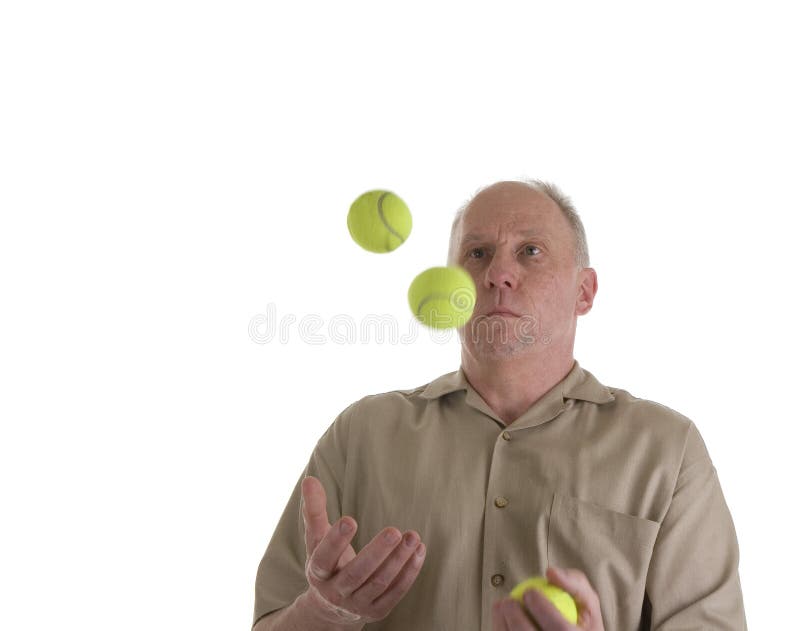 Man Juggling Tennis Balls