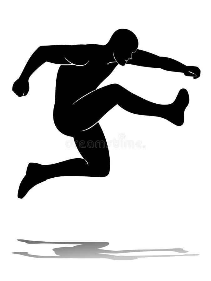 Man Jump, Vector Silhouette Stock Vector - Illustration of leisure
