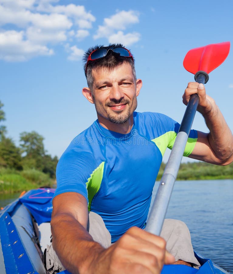 Man kayaking stock image. Image of caucasian, fort, equipment 50014259
