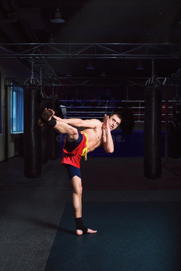 Kickboxer s kick stock photo. Image of boxing, male, fisty - 2477680