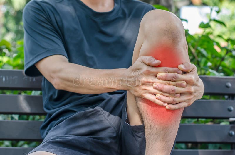 Man with Knee Pain and Feeling Bad Stock Photo Image of