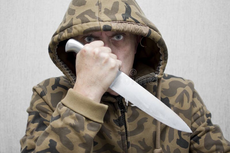 Man With Knife stock image. Image of defence, violence - 76909825