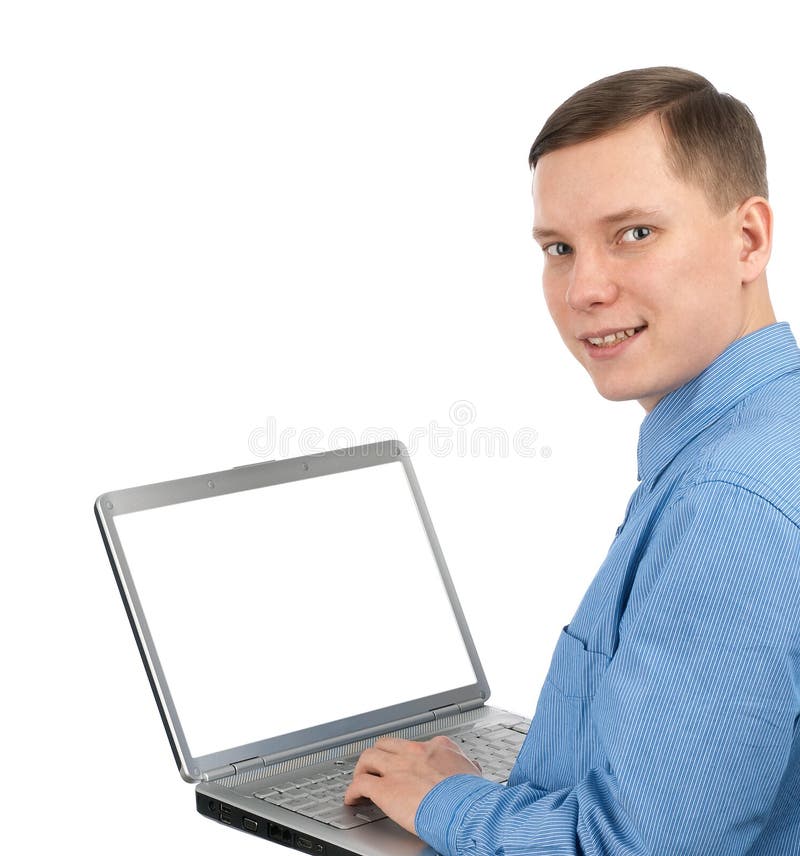 Man with a laptop computer