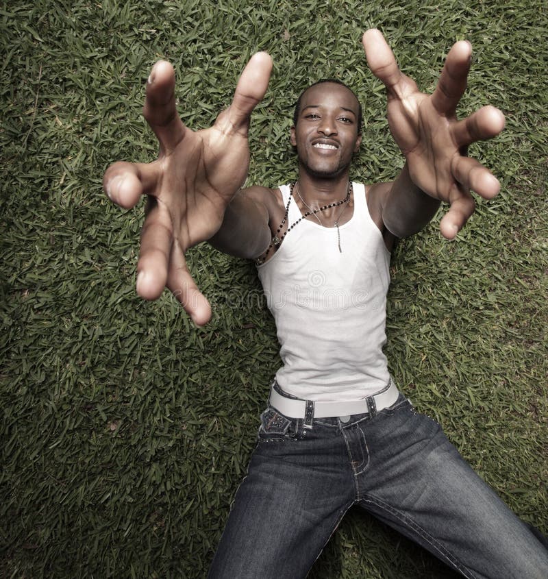 Man laying on the grass