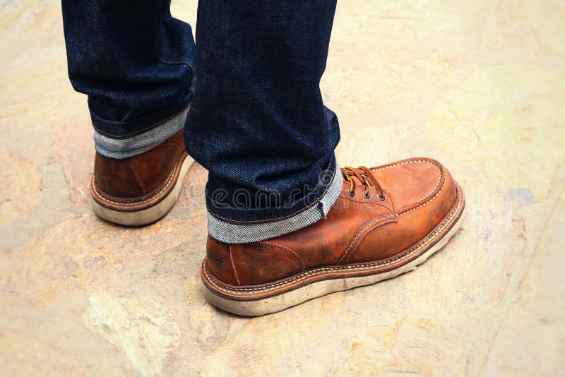 Leather shoes, men s jeans stock image. Image of fashion - 48780187