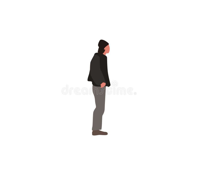 man standing sideways facing right