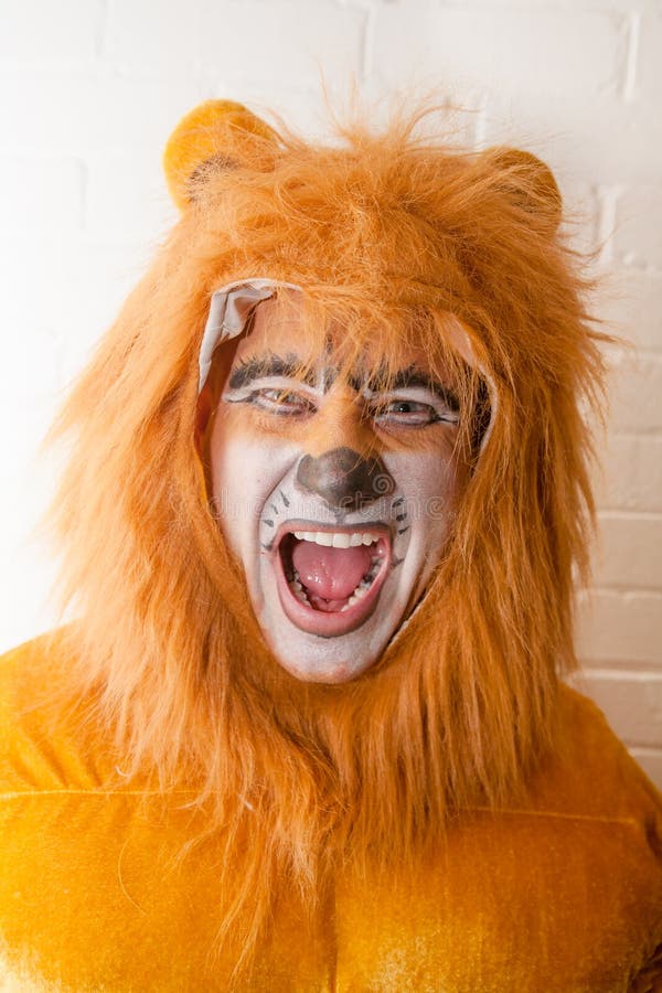 Man in Lion Costume stock photo. Image of halloween, animal 47574582
