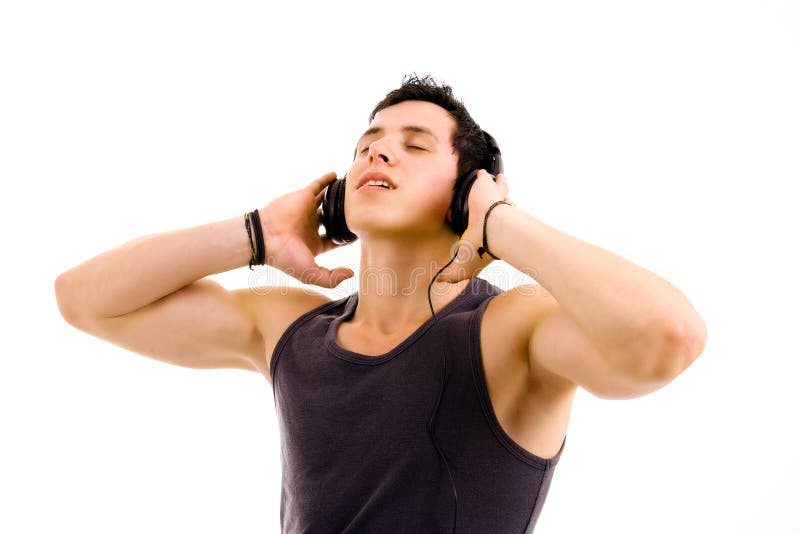 Man listening music