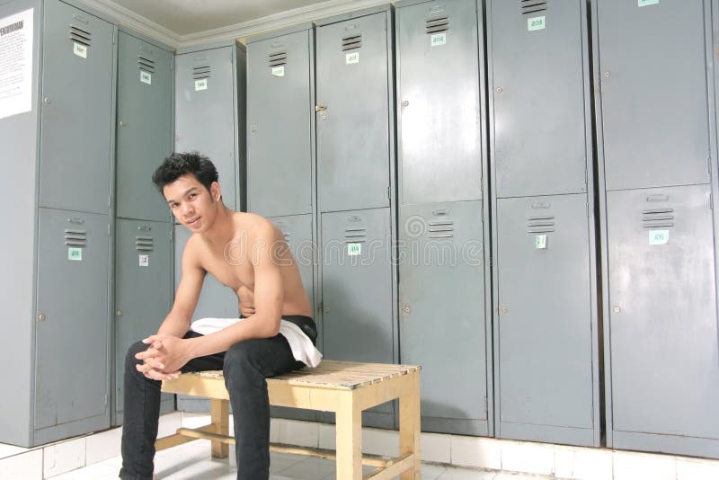 Man in Locker room. 