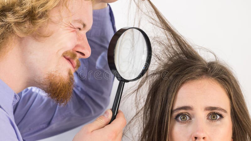 Man With Binoculars Spying On Neighbors Stock Image