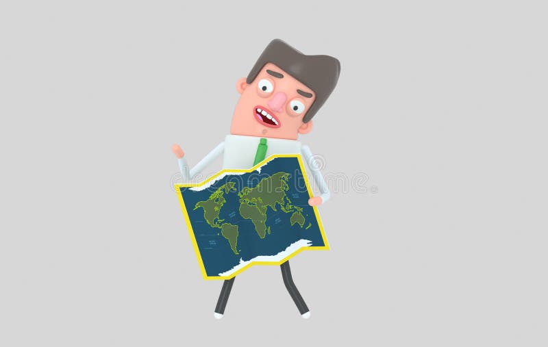 Man looking at world map paper. 3d illustration. Isolated.

Isolated. Easy automatic vectorization. Easy background remove. Easy color change. Easy combine. 6000x3800 - 300DPI For custom illustration contact me.