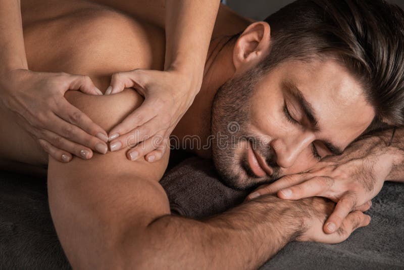 Man Love Back Massage at Spa Stock Image - Image of face, medicine:  211184165