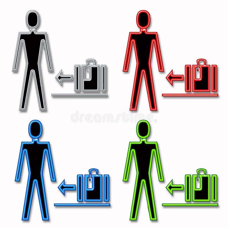 Man and Luggage Icons stock illustration. Illustration of icon 6655075