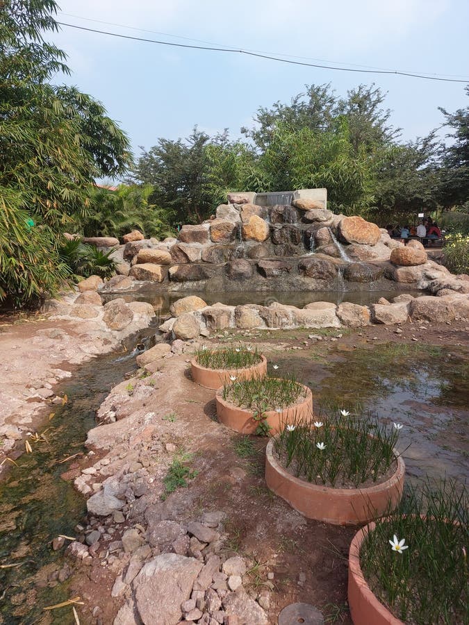 Man made waterfall at meher resort royalty free stock images Man made waterfall at meher resort royalty free stock images