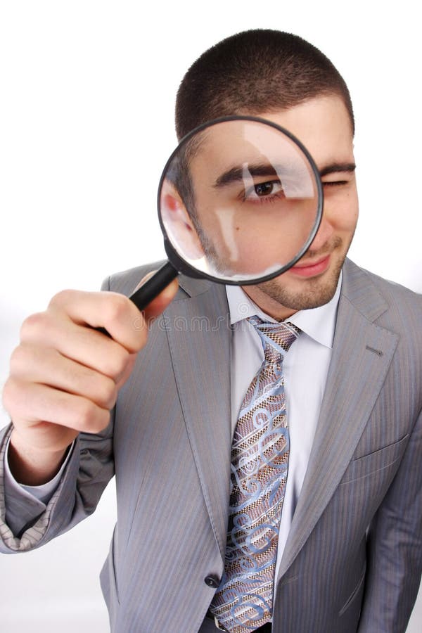 Man with magnifying glass