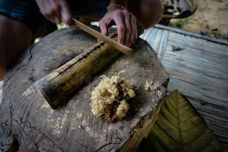 Man makes fire royalty free stock images