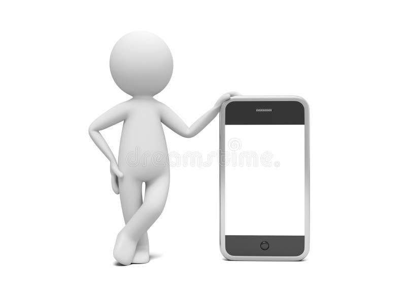 Man med den smart telefonen stock illustrationer Man med den smart telefonen stock illustrationer