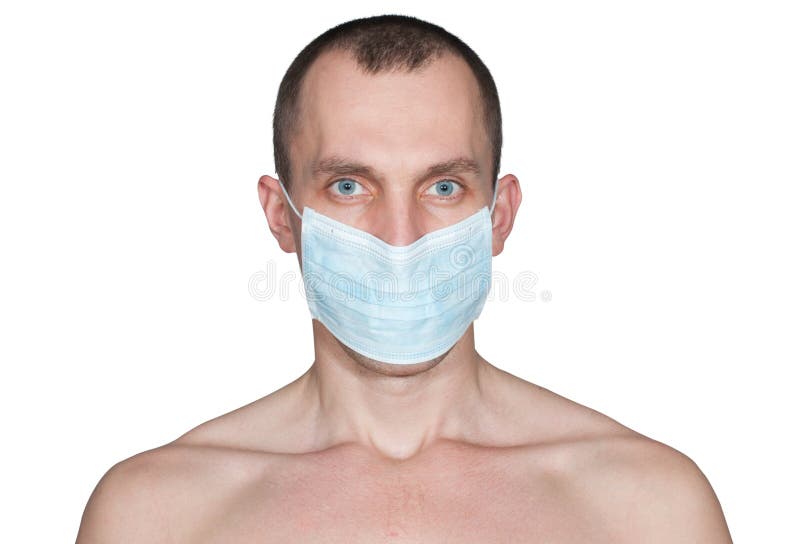 Man in a medical mask isolated