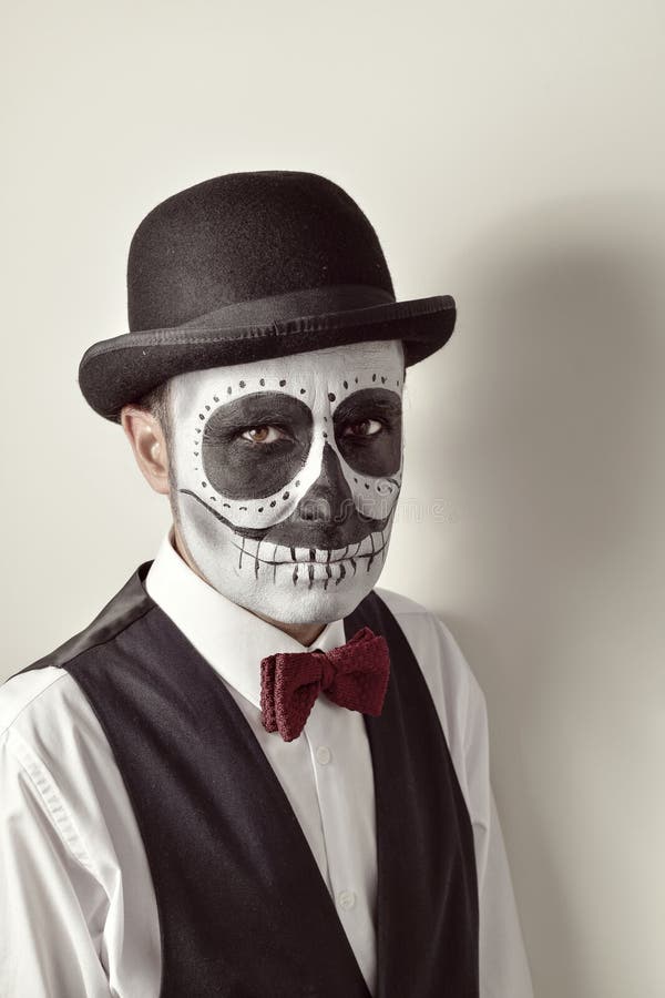 Man with a Mexican Calaveras Makeup Stock Photo - Image of catrina ...