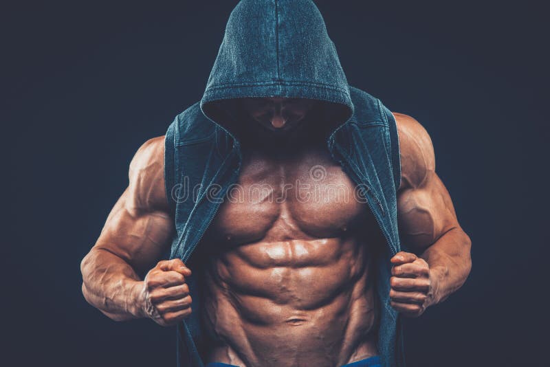 Man with muscular torso. Strong Athletic Men Fitness Model royalty free stock photography Man with muscular torso. Strong Athletic Men Fitness Model royalty free stock photography