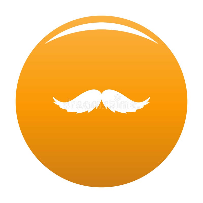 Man Mustache Icon Vector Orange Stock Vector - Illustration of human ...
